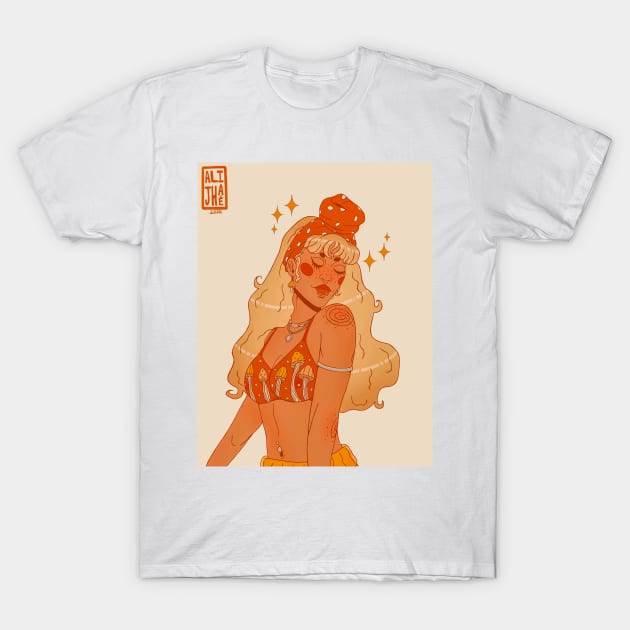 Mushroom Girl T-Shirt by AlijhaeArts